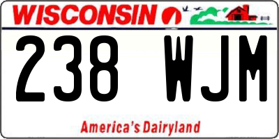 WI license plate 238WJM