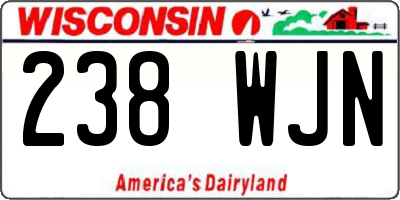 WI license plate 238WJN