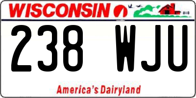 WI license plate 238WJU