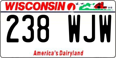 WI license plate 238WJW