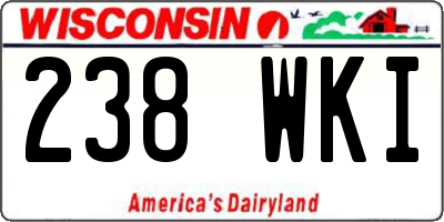 WI license plate 238WKI