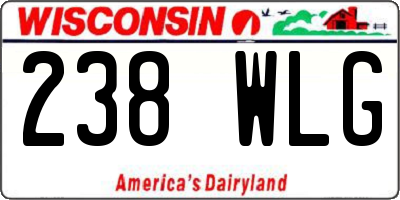 WI license plate 238WLG