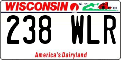 WI license plate 238WLR
