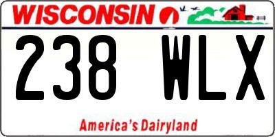 WI license plate 238WLX