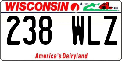 WI license plate 238WLZ