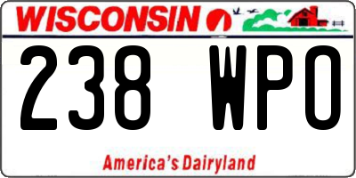 WI license plate 238WPO