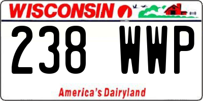 WI license plate 238WWP