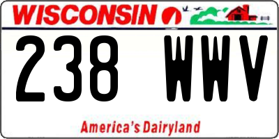 WI license plate 238WWV
