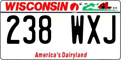 WI license plate 238WXJ