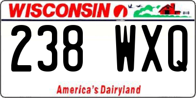 WI license plate 238WXQ
