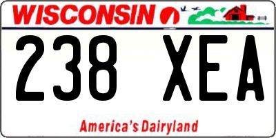 WI license plate 238XEA
