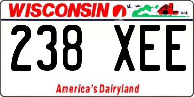 WI license plate 238XEE