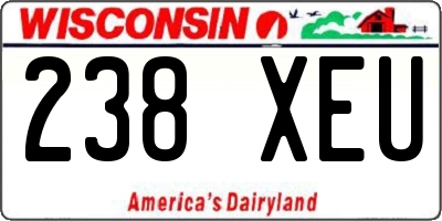 WI license plate 238XEU