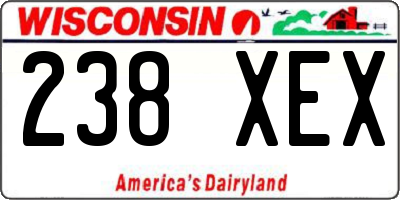WI license plate 238XEX