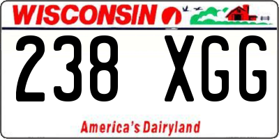 WI license plate 238XGG