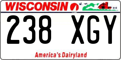 WI license plate 238XGY