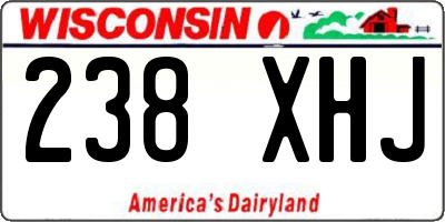 WI license plate 238XHJ