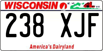 WI license plate 238XJF
