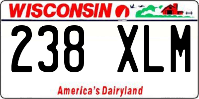 WI license plate 238XLM