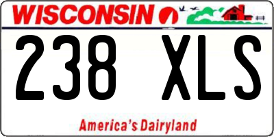 WI license plate 238XLS