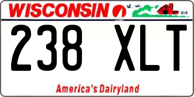 WI license plate 238XLT