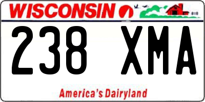 WI license plate 238XMA