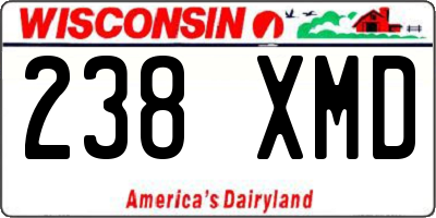 WI license plate 238XMD