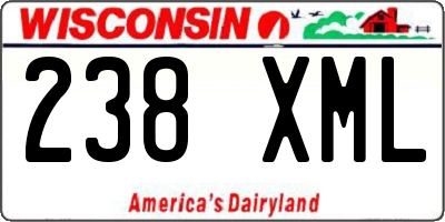 WI license plate 238XML