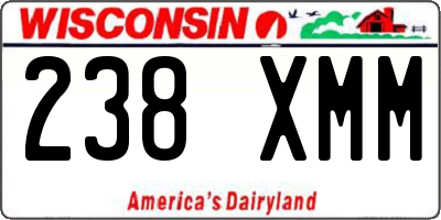 WI license plate 238XMM