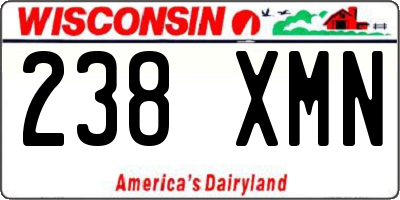 WI license plate 238XMN