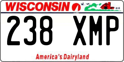 WI license plate 238XMP