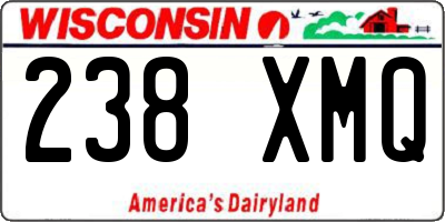 WI license plate 238XMQ