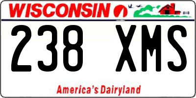 WI license plate 238XMS