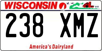 WI license plate 238XMZ