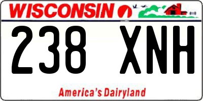 WI license plate 238XNH