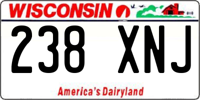 WI license plate 238XNJ