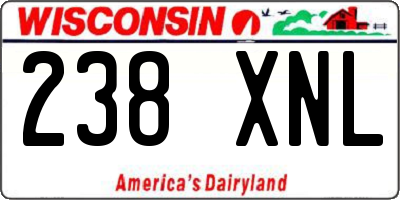 WI license plate 238XNL
