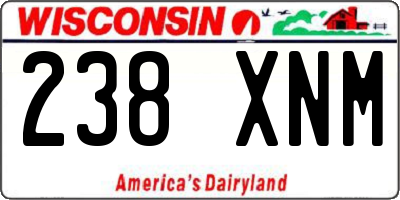 WI license plate 238XNM