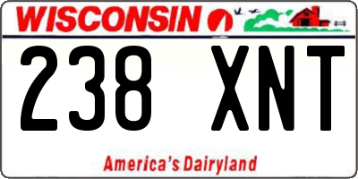 WI license plate 238XNT