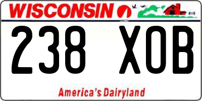 WI license plate 238XOB