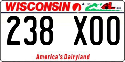 WI license plate 238XOO