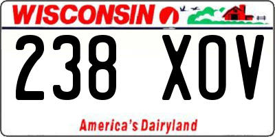 WI license plate 238XOV