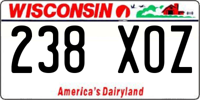 WI license plate 238XOZ