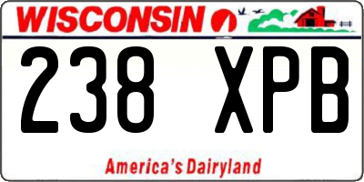 WI license plate 238XPB