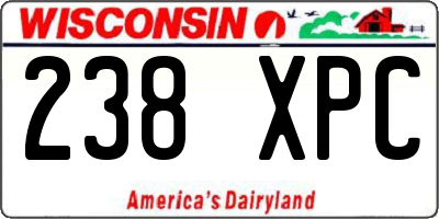 WI license plate 238XPC