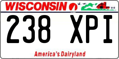 WI license plate 238XPI