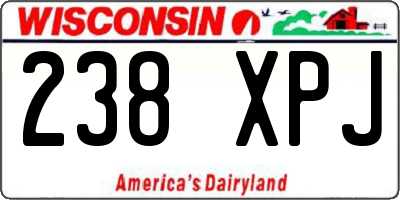 WI license plate 238XPJ