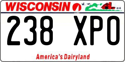 WI license plate 238XPO