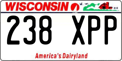 WI license plate 238XPP