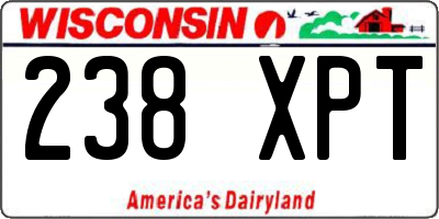 WI license plate 238XPT